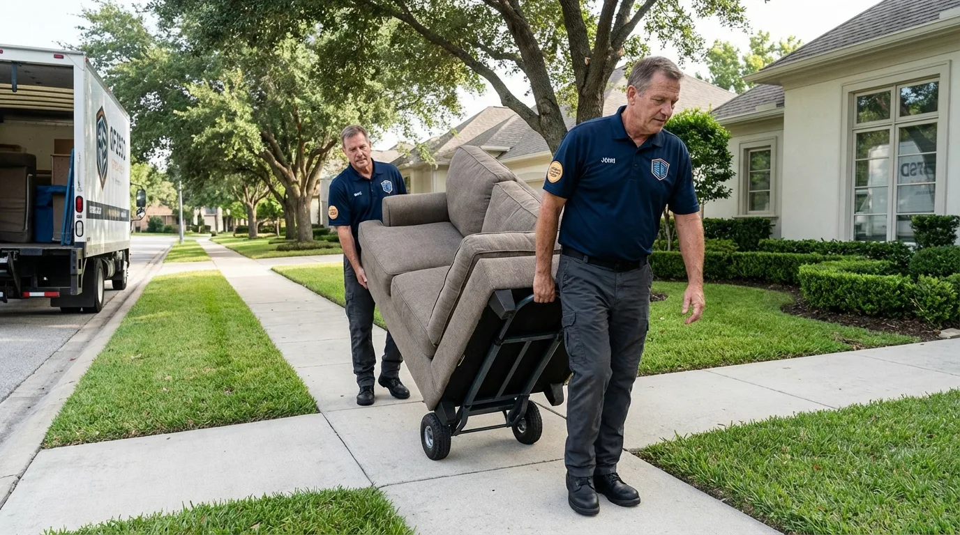 Local residential moving crew loading furniture in Punta Gorda, FL