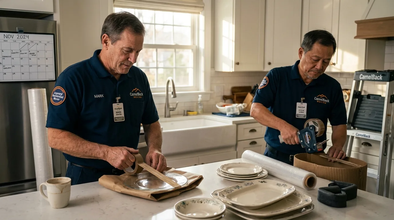 Professional crew packing kitchen dishware in Punta Gorda, FL